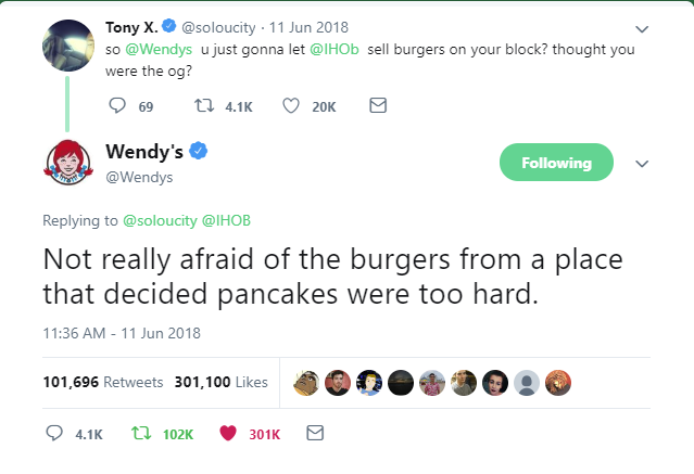 Wendy's iHob Tweet